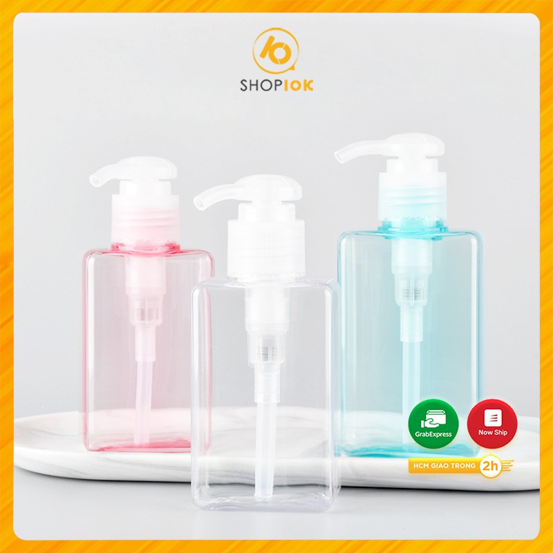 Bình chiết mỹ phẩm dạng nhấn vòi ấn dùng chiết mỹ phẩm nhiều màu xinh xắn 100ml - SHOP10K