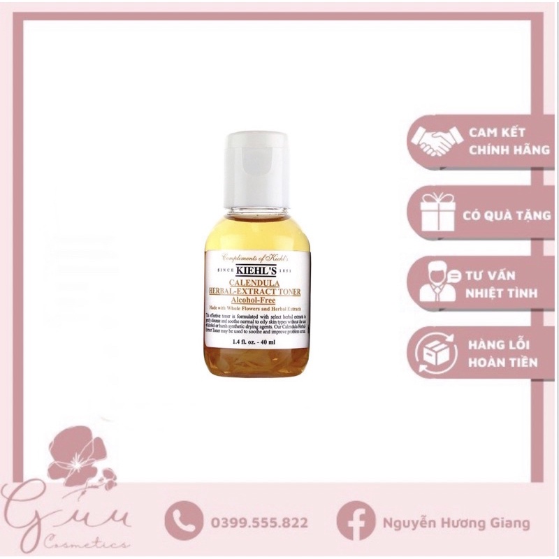 Nước hoa hồng hoa cúc Kiehl's Calendula Herbal Extract Toner 40ml