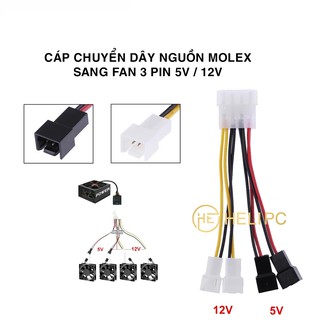 Cáp chuyển dây nguồn Molex sang Fan 3 Pin 5V / 12V