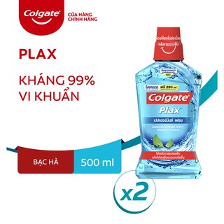 Nước súc miệng Colgate Plax bạc hà 500ml combo 2 chai