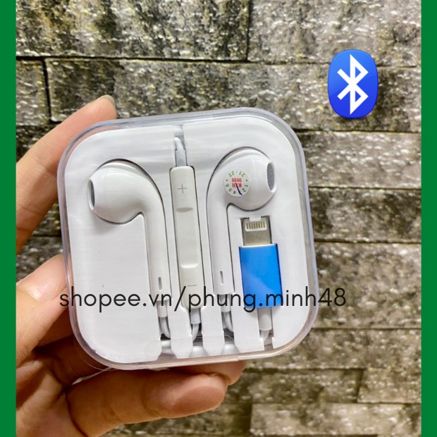 Tai nghe Iphone có dây jack lightning kết nối bluetooth - bảo hành 1 đổi 1- cam kết hình thật