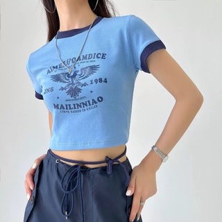 Áo Croptop Aimee&Qamdice thắt dây eo