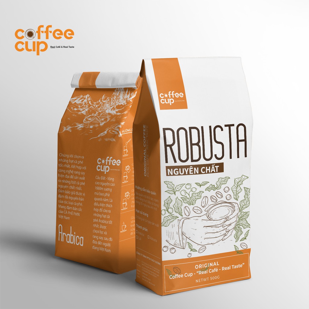 Cà phê nguyên chất Robusta Coffee Cup Đặc Biệt, Cà phê rang xay nguyên bản pha phin vị đắng thanh đậm | BigBuy360 - bigbuy360.vn