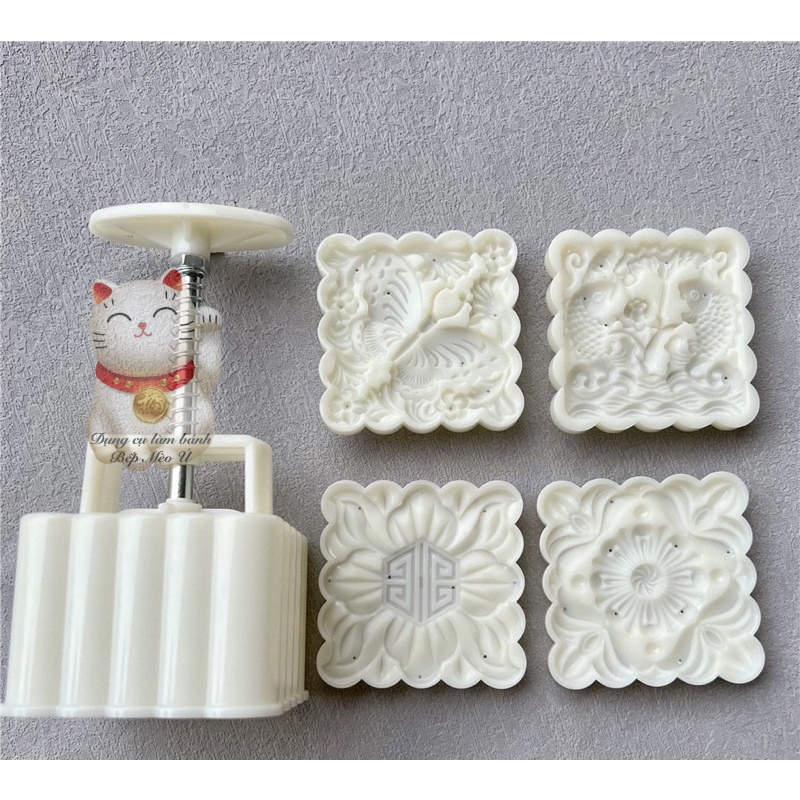 Khuôn bánh trung thu vuông lò xo 150g (Mã 2860)