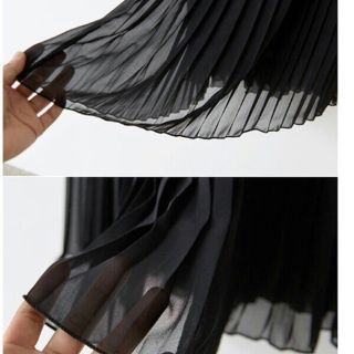 Chân váy voan dập li midi