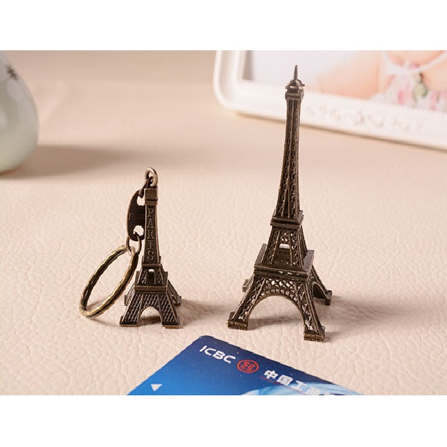 Mô hình tháp Eiffel đồng đúc cao 8cm - 10cm - 15cm trang trí nhà búp bê, tiểu cảnh, bonsai