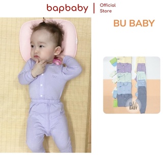 Bộ Sơ Sinh Cài Thẳng BU BABY Bộ Sơ Sinh Dài Tay Chất Vải Tăm Tre Thoáng Mát