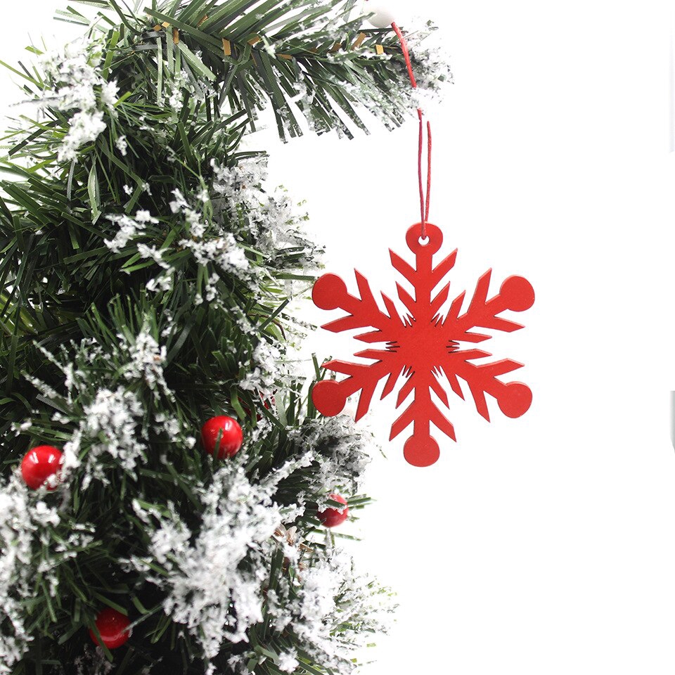Set 6 Bông Tuyết Trắng Và Đỏ Trang Trí Cây Thông Noel