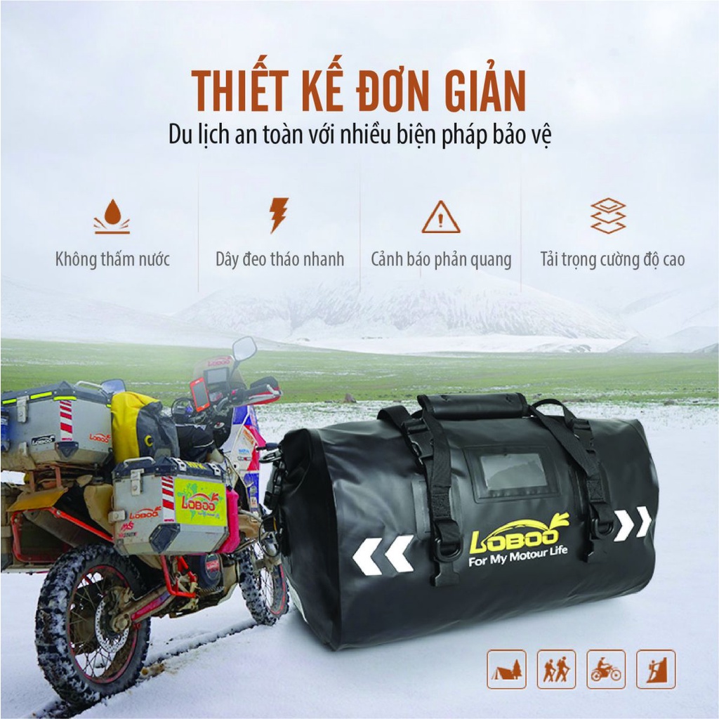 TÚI CHỐNG NƯỚC LOBOO 40L - Home Motocycle Workshop
