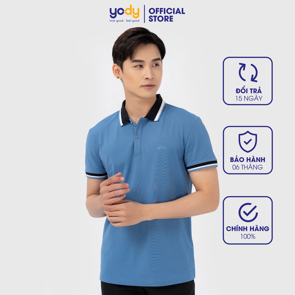 [Mã WABRYD50K giảm 10% đơn 250K] Áo polo Yody nam phối bo 01 chất liệu cotton thoáng mát Apm3639