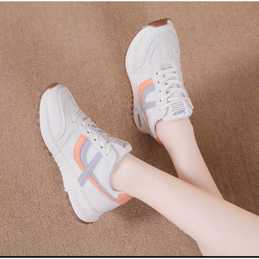 Giày sneaker nữ, CENAP ERVERL, phối lưới và da siêu êm chân