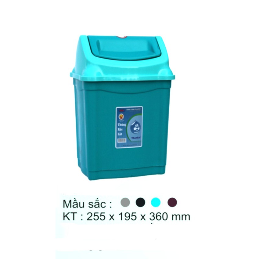 Thùng rác nắp lật - Song Long - Shop giao màu ngẫu nhiên