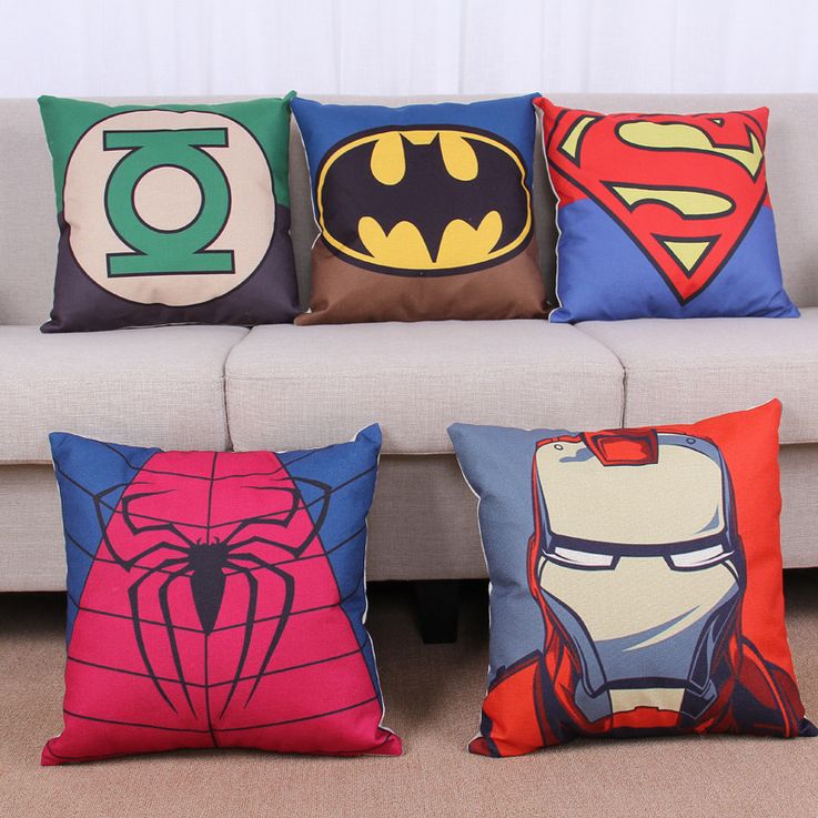 【Ready Stock】Vỏ áo gối hình siêu anh hùng Avengers trang trí ghế sofa