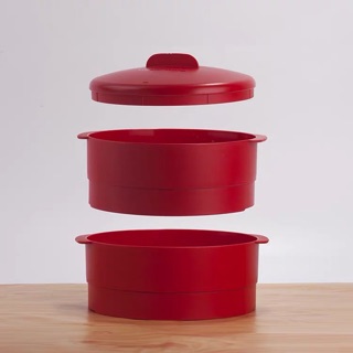 Xửng Hấp Nhựa Nguyên Sinh 2- 3 Tầng Steam It - Tupperware - Kín Khí - Kín Hơi - Nhanh Chín - An Toàn