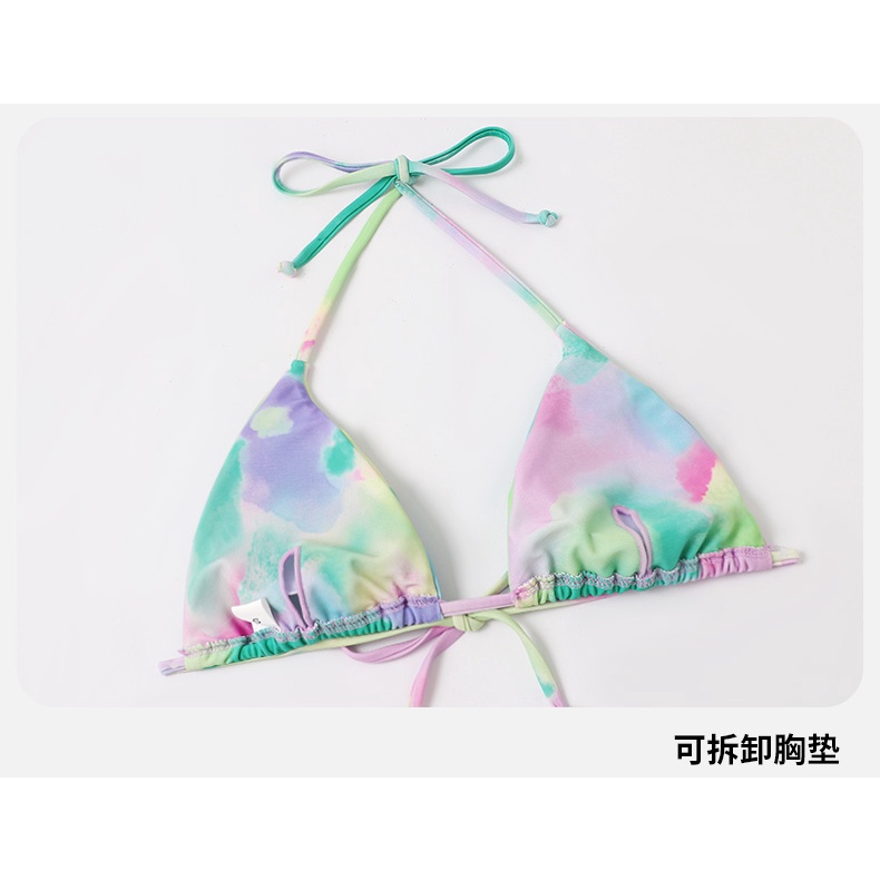 Bikini đi biển 3 mảnh bộ đồ bơi nữ sexy đẹp gợi cảm du lịch màu loang mẫu mới kiểu dáng Âu Mỹ  2022 MN38 DK7T105