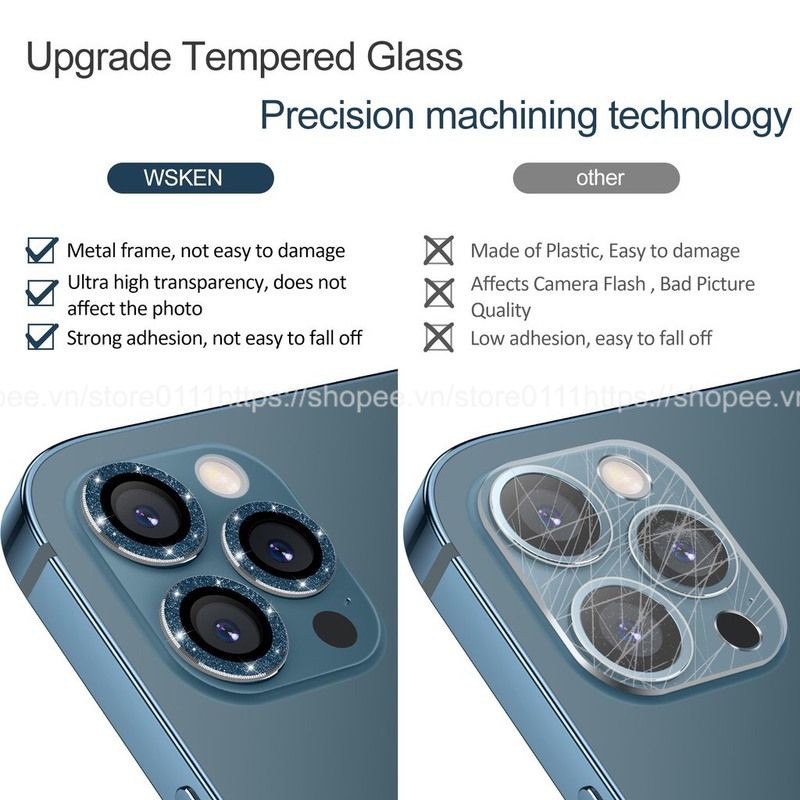 [ CÓ IPHONE 12 ] Viền bảo vệ camera iphone kiêm kính cường lực camera iphone 11/11promax /iphone 12/ iphone 12promax | BigBuy360 - bigbuy360.vn
