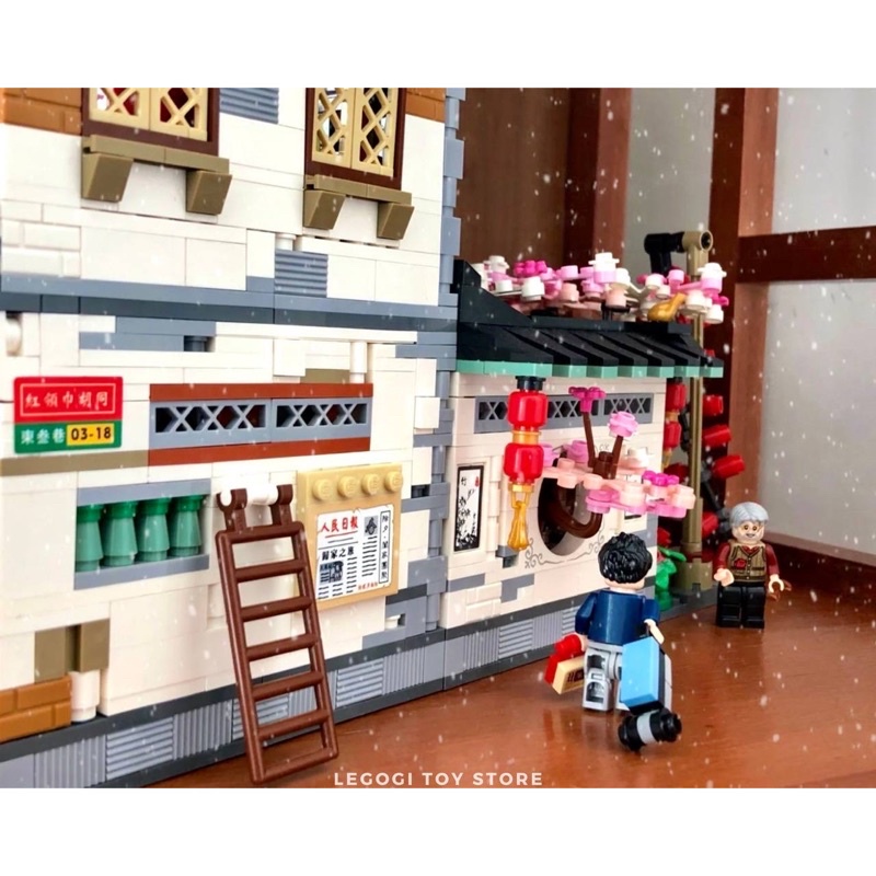 Đồ chơi xếp hình LEGOGI Nhà Trung Hoa 3425 mảnh LOZ 1034 Family Reunion Dinner mô hình trang bày trang trí decor phòng