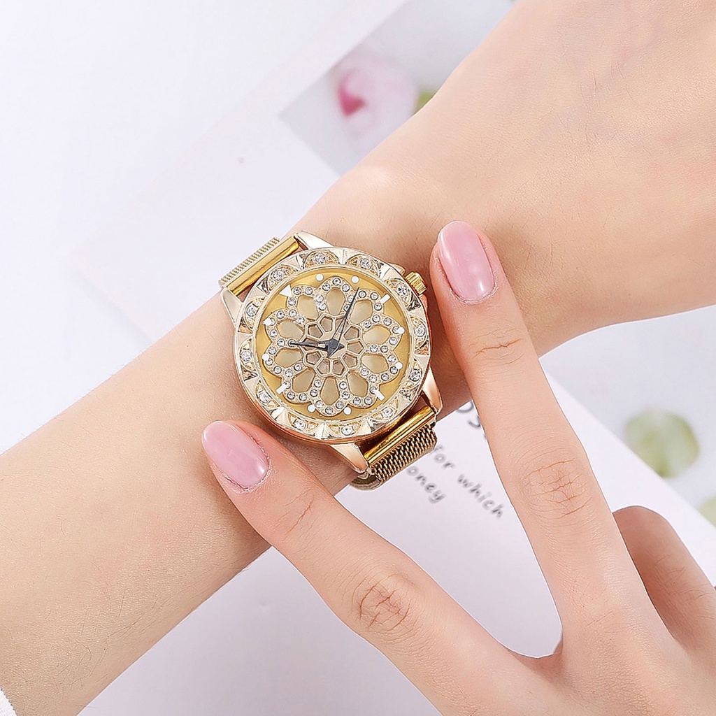 Đồng Hồ Dây Giả Da HọA TiếT Hoa Xinh XắN