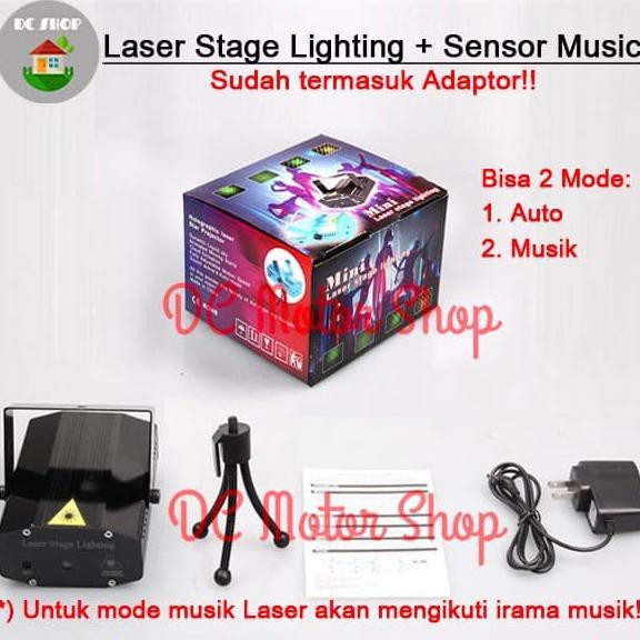 Đèn Laser Cảm Biến Âm Nhạc Mini Cho Sân Khấu