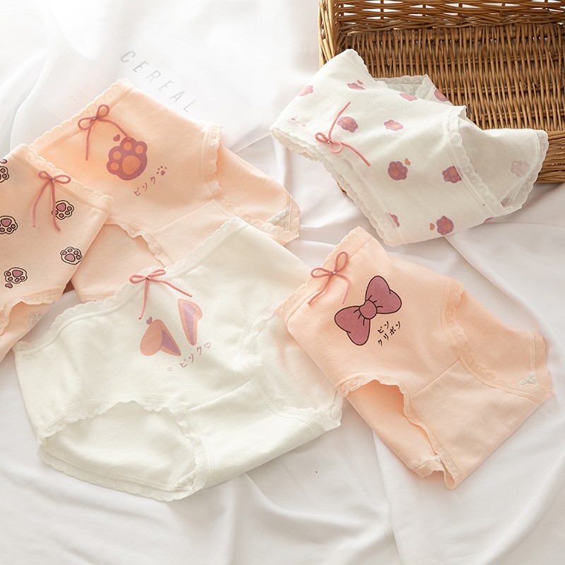 Set 5 quần lót cotton nữ dễ thương NuciFera mẫu Nơ xinh chất mềm co dãn
