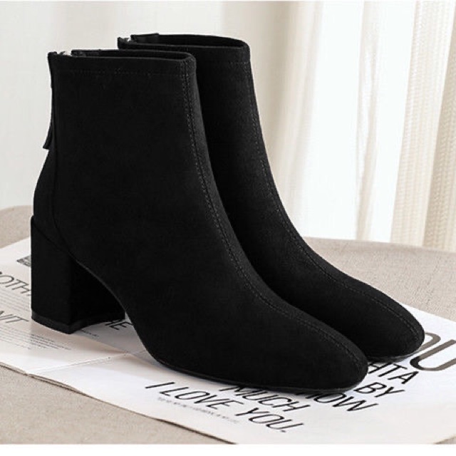 Boots da lộn quốc dân đế vuông đẹp êm chân