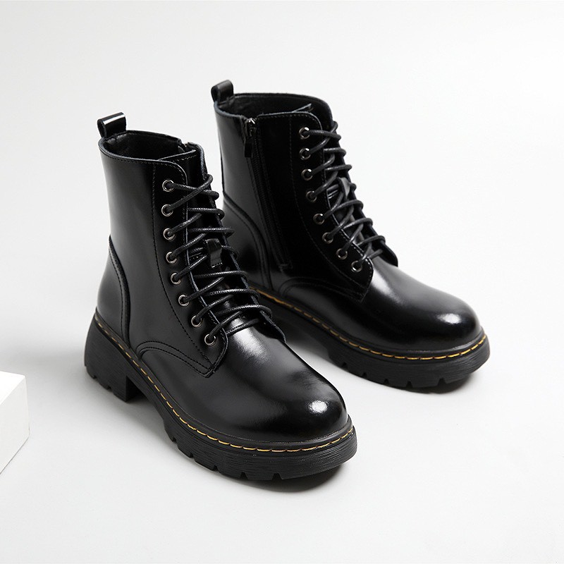 Combat boots - Boots da bò nữ phong cách vintage, retro