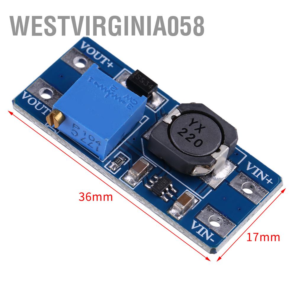 Hàng Hot MT3608 Điện áp DC-DC Bước lên Bộ chuyển đổi tăng cường có thể điều chỉnh Mô-đun cấp nguồn 2A Hàng giao ngayWestvirginia058