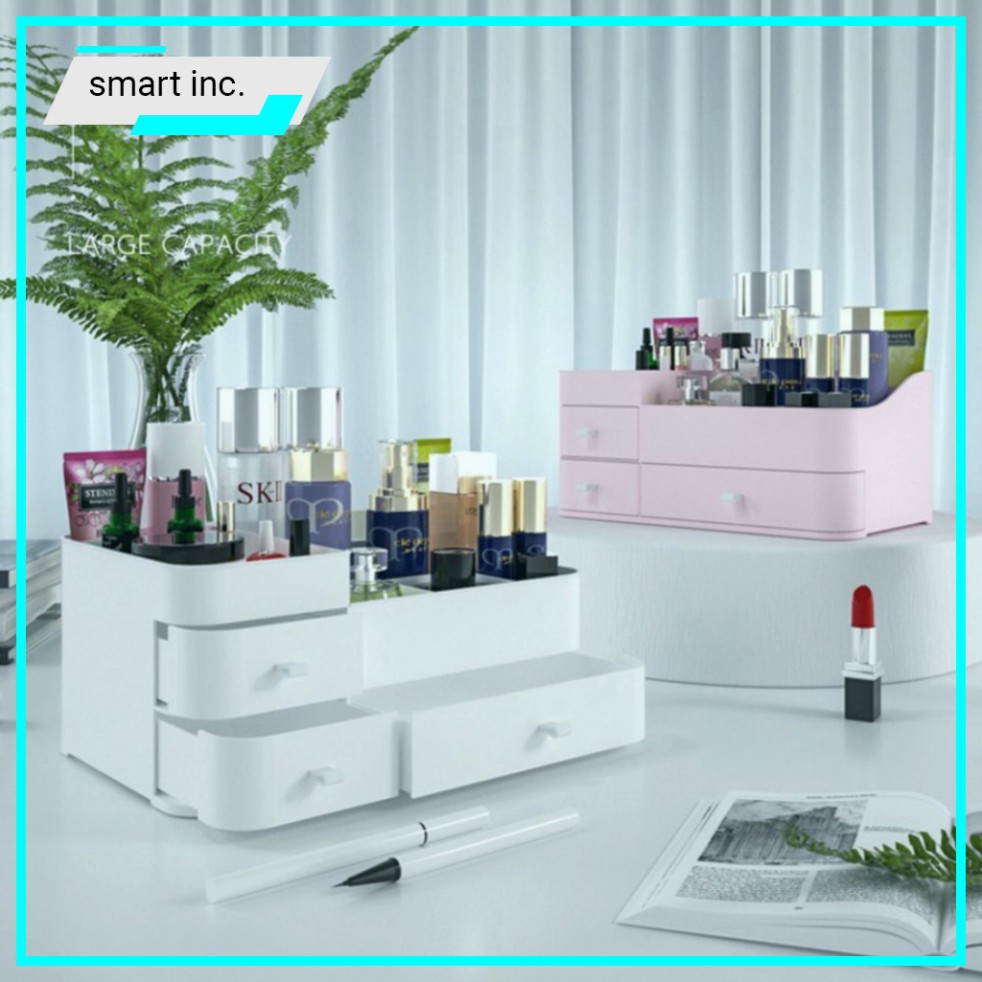 Kệ Để Đồ Trang Điểm Bông Tẩy Trang Makeup Decor Hộp Kệ Đựng Mỹ Phẩm Trang Điểm Để Bàn Cao Cấp