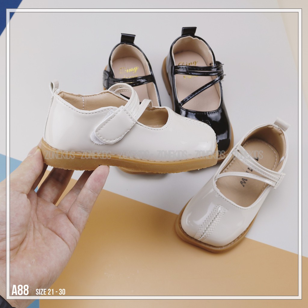 Giày búp bê da bóng quai chéo cho bé Zonekids - A88