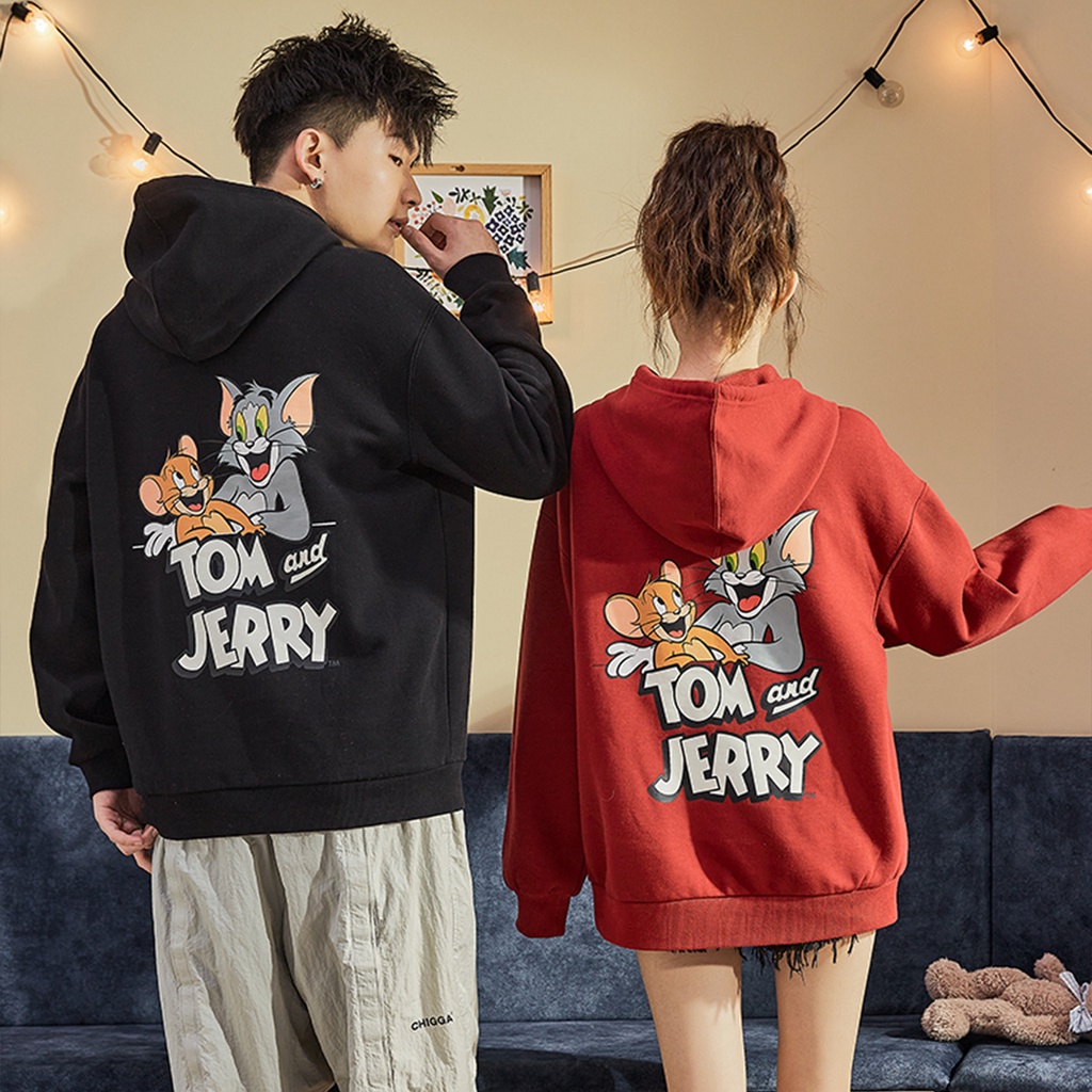 [Áo Hoodie Tom and Jerry] Cặp đôi mới Hopbis thu đông 2021, Áo hoodie nỉ bông cao cấp HOB101