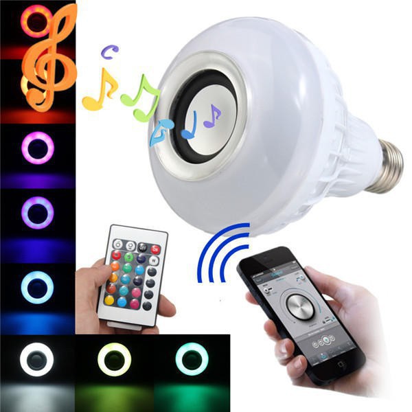 Siêu rẻ Led Music Lamp E27 12W LED RGB Bluetooth Speaker Bulb shop bán sỉ