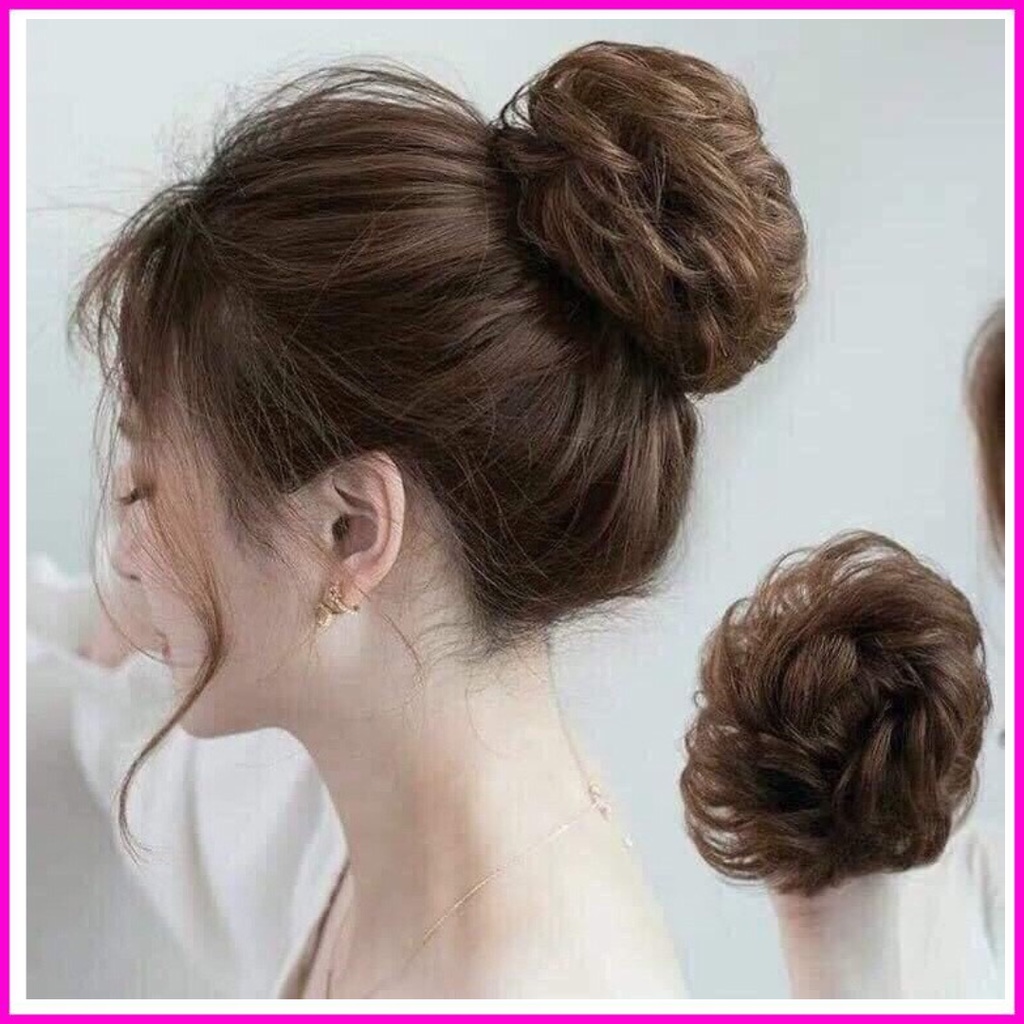Tóc giả nữ đẹp💖𝑭𝑹𝑬𝑬𝑺𝑯𝑰𝑷💖Tóc giả búi xoăn dành cho nữ đẹp