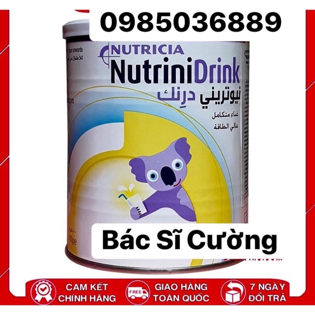 Sữa NutriniDrink 400g Đức sua Cao năng lượng ( 3 lon tăngj cốc)