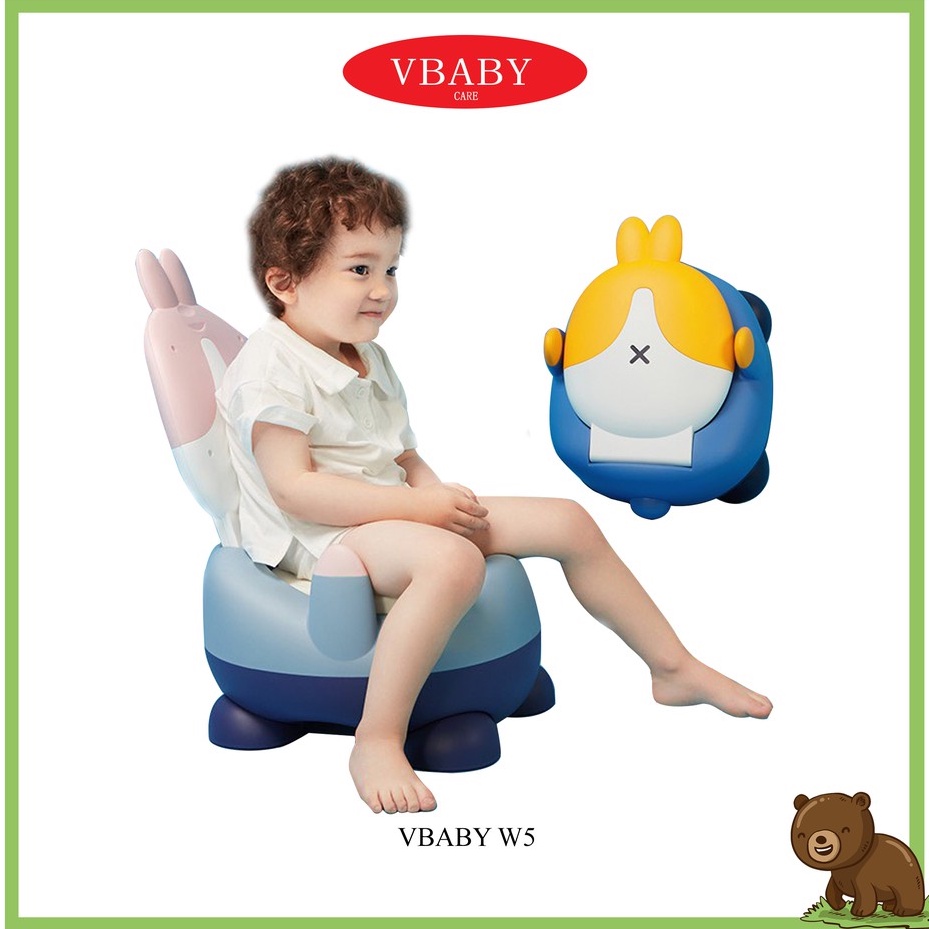 Bô vệ sinh thỏ cao cấp dành cho bé cực đáng yêu VBABY W5 - Cho bé trai &amp; bé gái