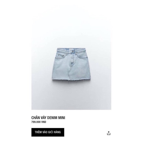 NEW TAG chân váy Jean zara size S - CHUẨN AUTH