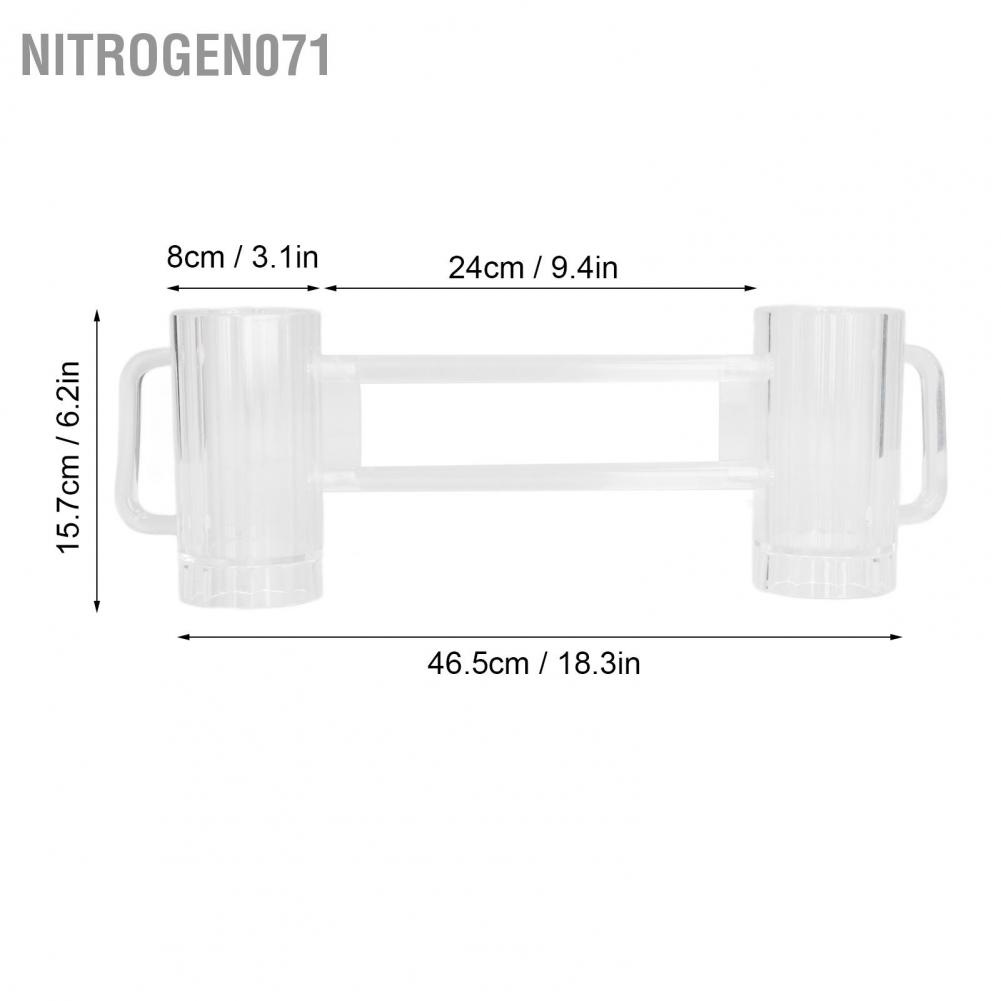 Nitrogen071 Cốc Bia Acrylic Ly Đính Liền Đôi Có Tay Cầm Cho Cuộc Thi Trò Chơi KTV Bar 430ml / 14.5oz