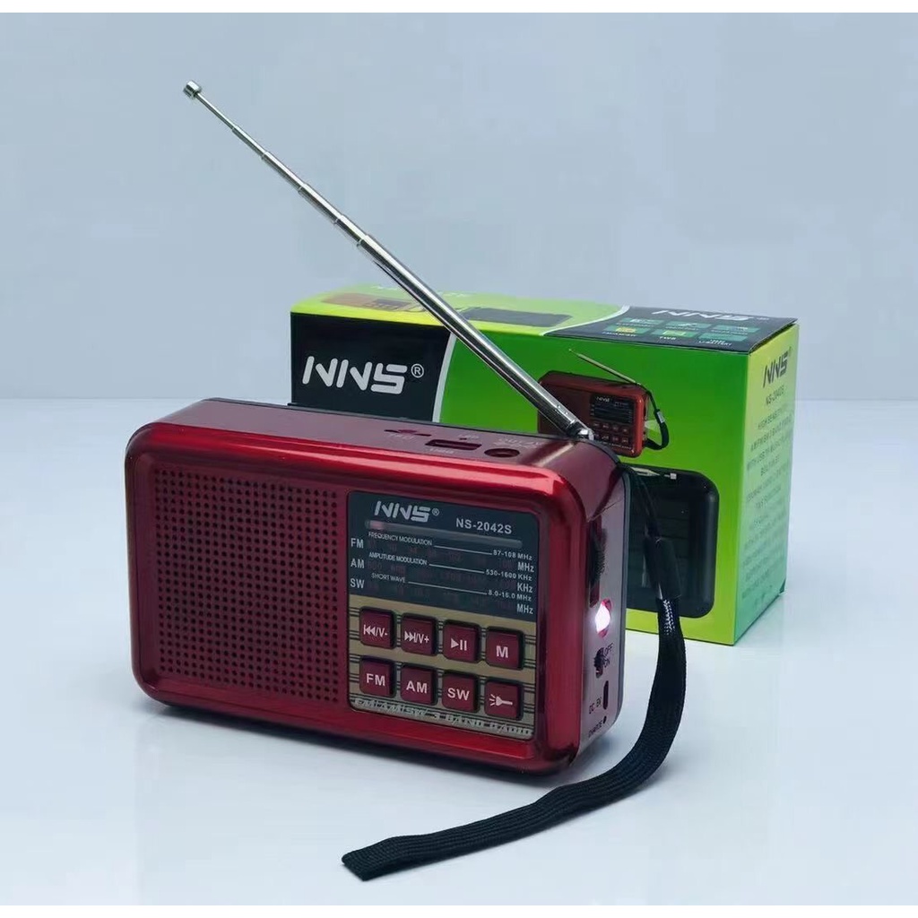 Đài Radio Cổ Năng Lượng Mặt Trời NNS NS-2042S kết nối bluetooth, Nghe solo TWS, nghe thẻ nhớ, USB, FM, AM, SW - BH 1 năm