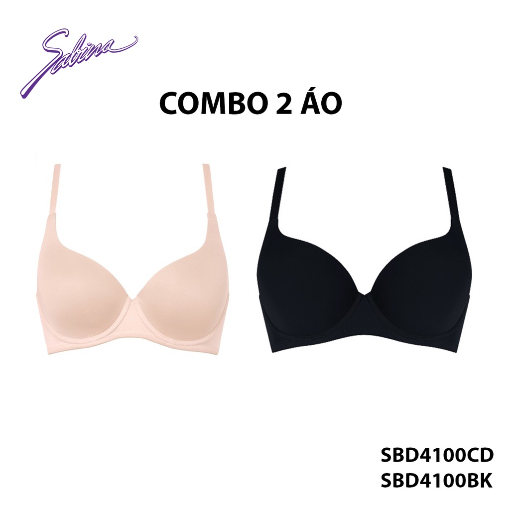 Combo 2 Áo Lót Mút Mỏng Bản Dây Áo Lớn Phù Hợp Người Ngực To Màu Trơn Perfect Bra by Sabina SBD4100