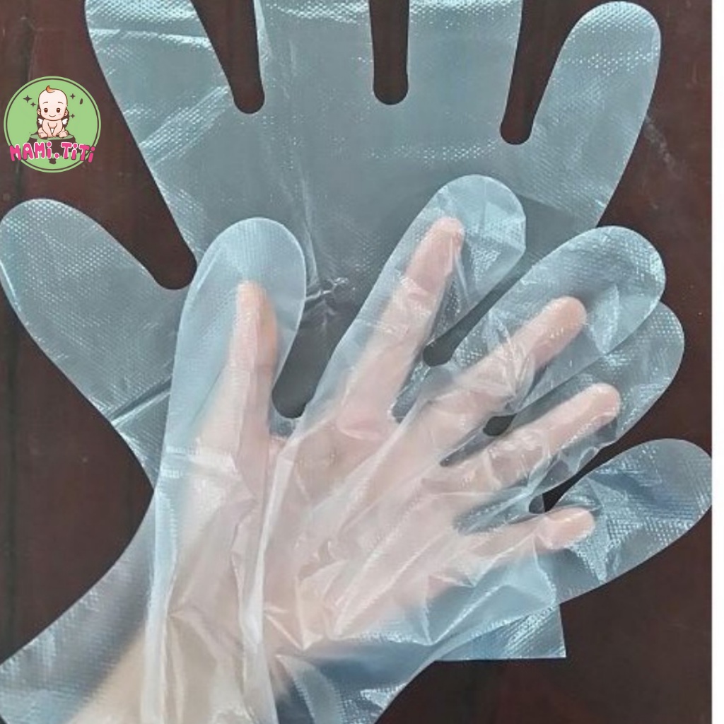 Găng tay nilong dùng 1 lần tiện lợi hộp 100 chiếc - MAMI TITI