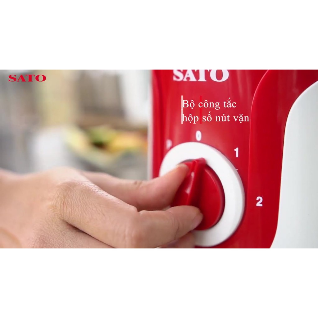 Máy xay sinh tố đa năng 3 cối, 1.2 lít công nghệ Việt Nhật SATO MX7305, lưỡi dao xay inox cao cấp không gỉ, siêu bền