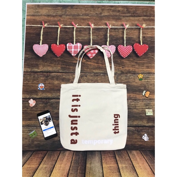 Túi Tote Vải TEMPORARY Chất Vintage siêu đẹp