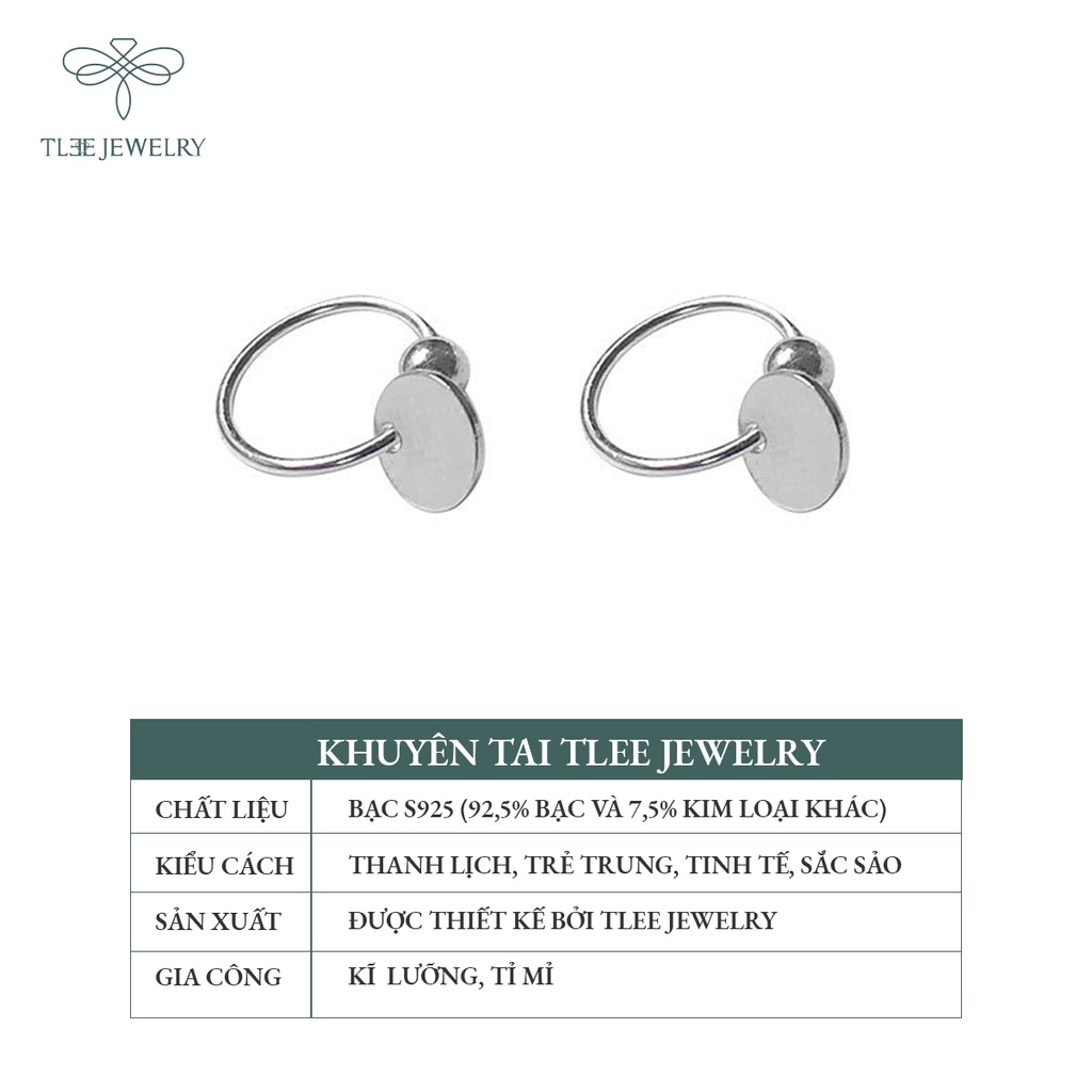 Khuyên tai bạc nữ TLEE tròn trơn mix charm dáng lạ NCJ B0143