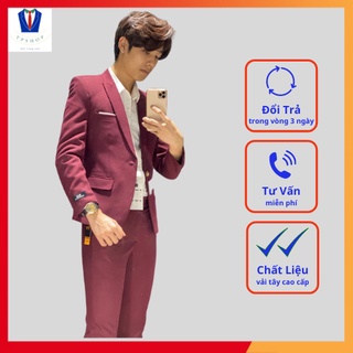 Bộ vest đỏ cao cấp full size[ Áo + Quần ]