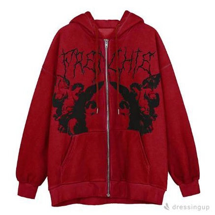 Đầm Hoodie Plus Size Tay Dài Dáng Rộng Có Túi Và Khóa Kéo Cho Nữ