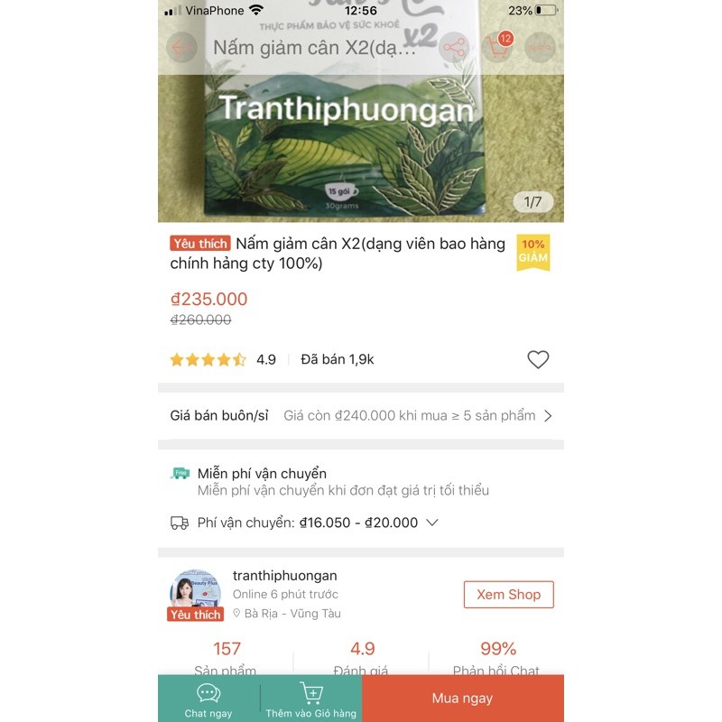 Nấm giảm cân x2 tan mỡ( dang viên cam kết chính hảng cty 100%) | BigBuy360 - bigbuy360.vn