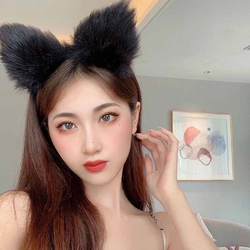 Cài tóc nữ tai mèo bờm tóc nữ mèo đen trắng có chuông và không chuông COSPLAY sexy xinh xắn hàn quốc Titok #45-50
