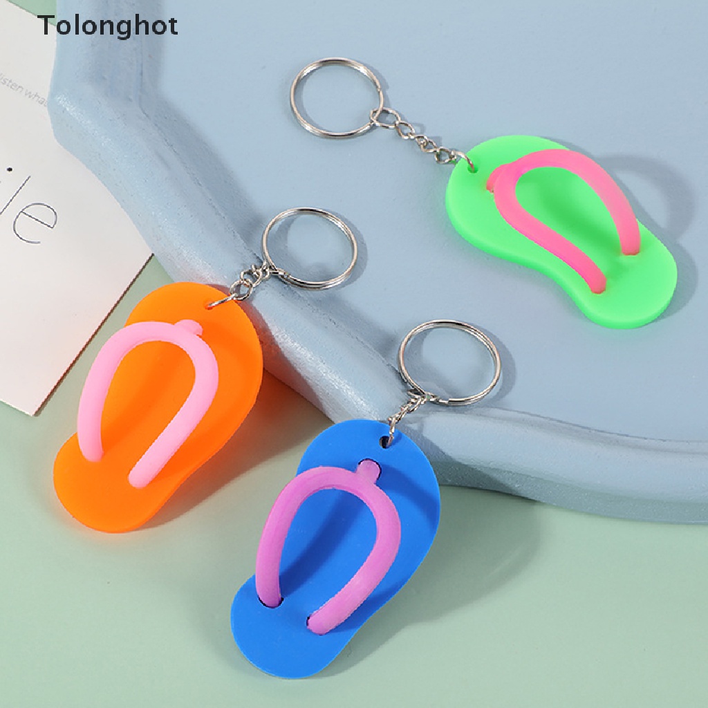 Móc Khóa Hình Dép Xỏ Ngón PVC Mini 3D Dễ Thương