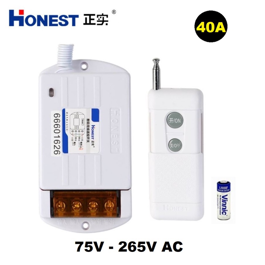 Honest HT-6220KGD.Công tắc điều khiển từ xa công suất lớn 220v 40A 1km,có học lệnh từ remote khác