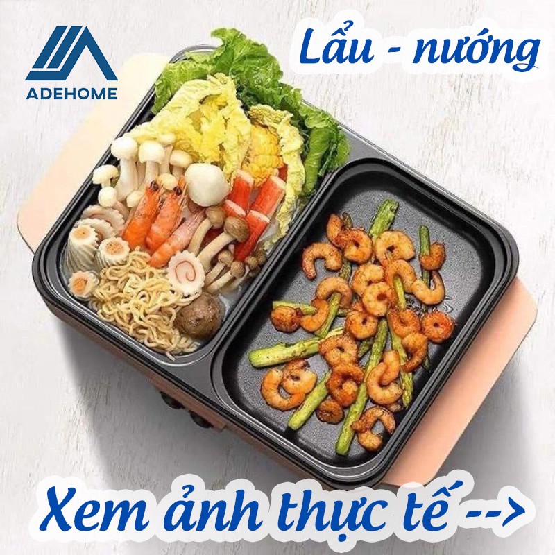 Bếp lẩu nướng 2 ngăn Hàn Quốc, Nồi lẩu 2 in 1 siêu chống dính đa năng_Bảo hành chính hãng 6 tháng