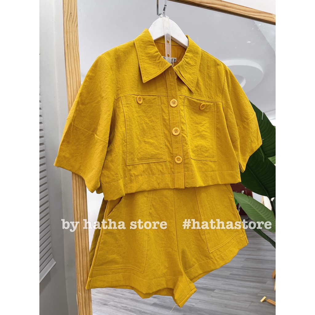 SET BỘ NỮ QUẦN SHORT + ÁO SƠ MI NÚT CÁ TÍNH DỄ THƯỜNG KÈM ẢNH THẬT 25288